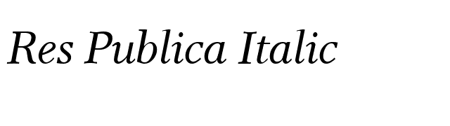 Res Publica Italic font preview