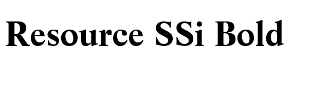 Resource SSi Bold font preview