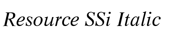 Resource SSi Italic font preview