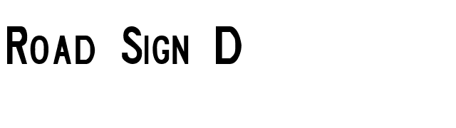 Road Sign D font preview