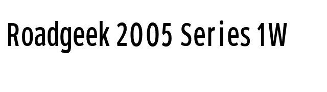 Roadgeek 2005 Series 1W font preview