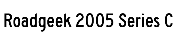 Roadgeek 2005 Series C font preview