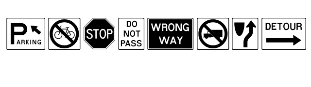 RoadSign font preview