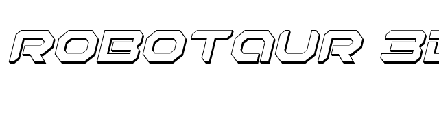 Robotaur 3D Italic font preview