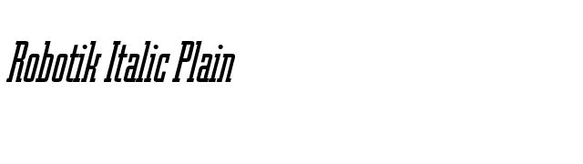 Robotik Italic Plain font preview