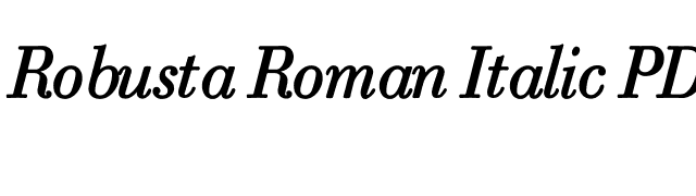 Robusta Roman Italic PDF font preview