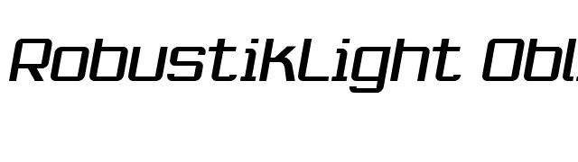 RobustikLight Oblique font preview