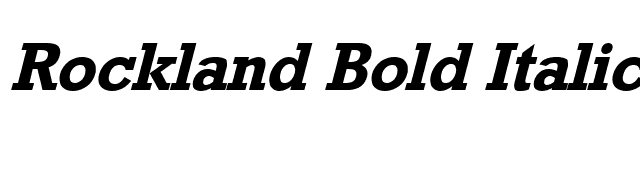 Rockland Bold Italic font preview