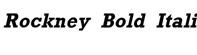 Rockney Bold Italic font preview