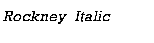 Rockney Italic font preview