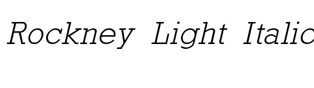 Rockney Light Italic font preview