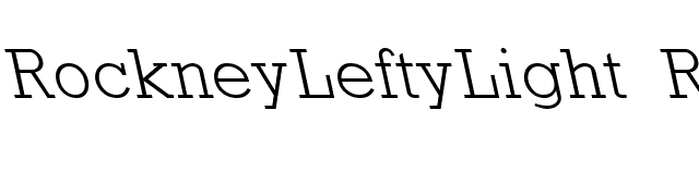 RockneyLeftyLight Regular font preview