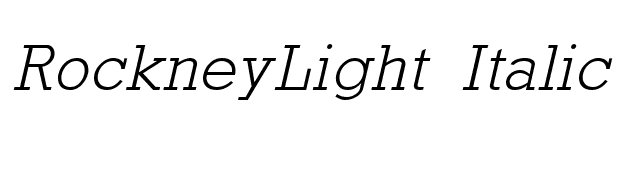 RockneyLight Italic font preview