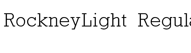 RockneyLight Regular font preview