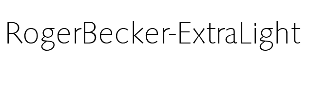 RogerBecker-ExtraLight font preview