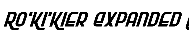 Ro'Ki'Kier Expanded Italic font preview