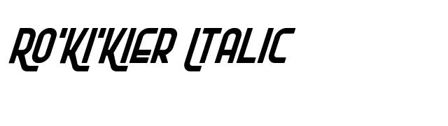 Ro'Ki'Kier Italic font preview