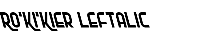 Ro'Ki'Kier Leftalic font preview