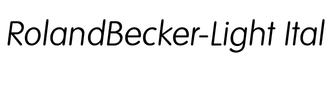 RolandBecker-Light Italic font preview