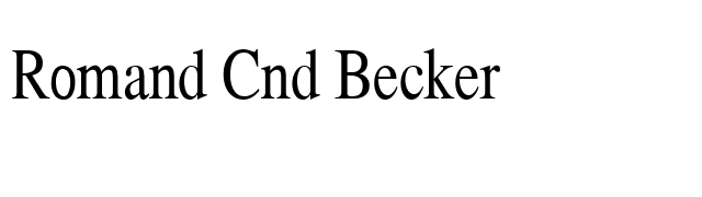 Romand Cnd Becker font preview