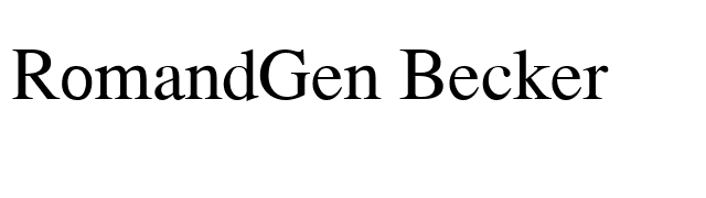 RomandGen Becker font preview