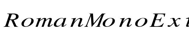 RomanMonoExtended Italic font preview