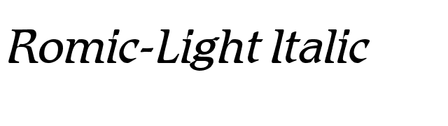 Romic-Light Italic font preview