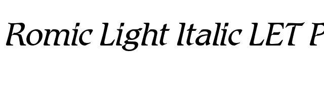 Romic Light Italic LET Plain1.0 font preview