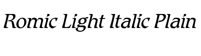 Romic Light Italic Plain font preview