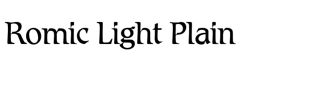 Romic Light Plain font preview