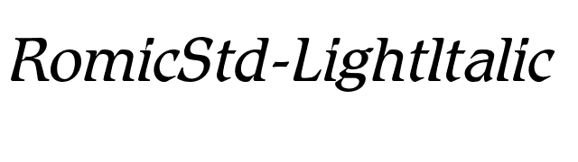 RomicStd-LightItalic font preview