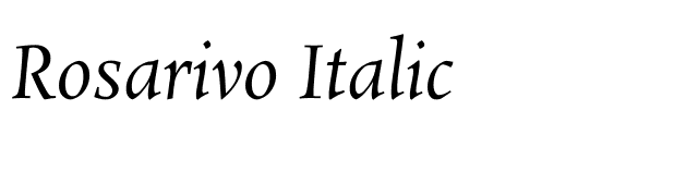 Rosarivo Italic font preview