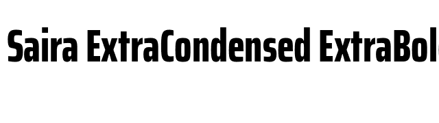 Saira ExtraCondensed ExtraBold font preview