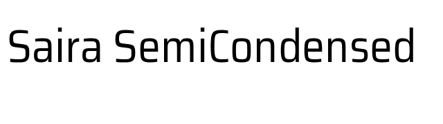 Saira SemiCondensed font preview