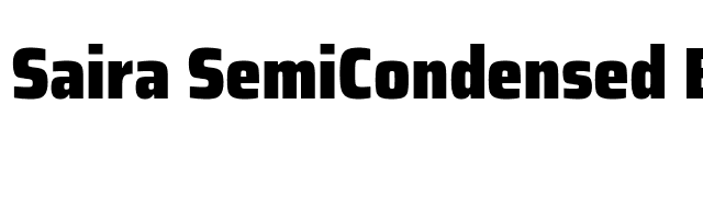 Saira SemiCondensed Black font preview