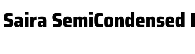 Saira SemiCondensed ExtraBold font preview