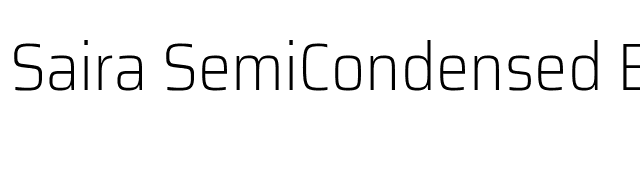 Saira SemiCondensed ExtraLight font preview