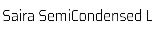 Saira SemiCondensed Light font preview