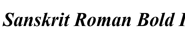 Sanskrit Roman Bold Italic font preview