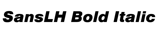 SansLH Bold Italic font preview