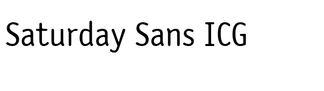 Saturday Sans ICG font preview