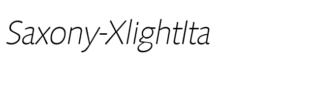 Saxony-XlightIta font preview