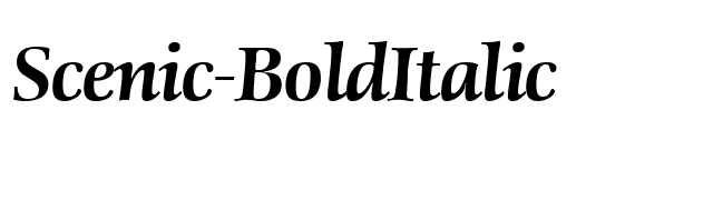 Scenic-BoldItalic font preview