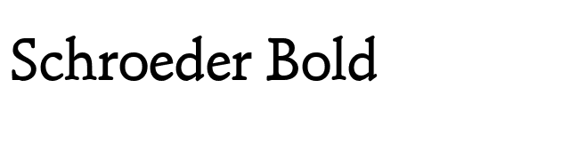 Schroeder Bold font preview