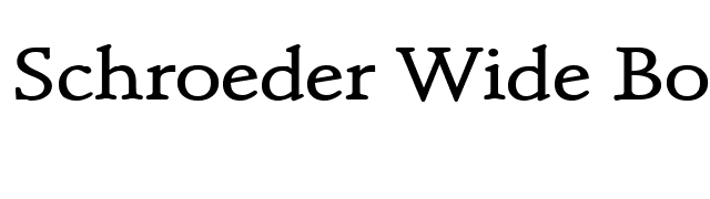 Schroeder Wide Bold font preview