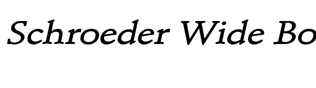 Schroeder Wide Bold Italic font preview