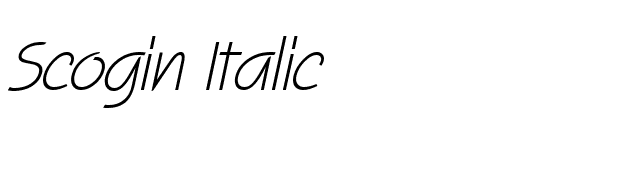 Scogin Italic font preview