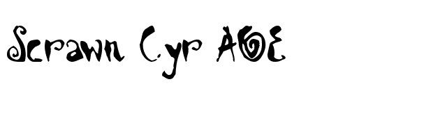 Scrawn Cyr AOE font preview