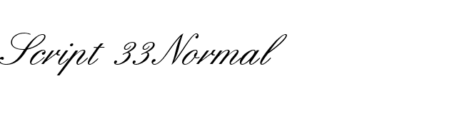 Script 33 Normal font preview