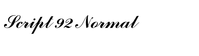 Script 92 Normal font preview